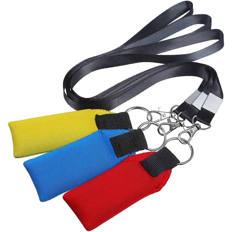 TecUnite Floating Neoprene Boat Keychain, 3 Pack Key Chain and Lanyard, Floatable Foam Key Fob for Water Sports (Red, Yellow, Blue, Black,4.2 Inch) - Image 2